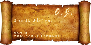 Orendt János névjegykártya